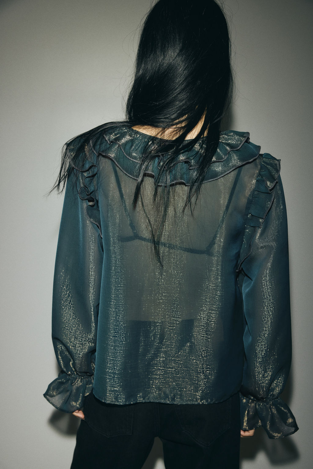 Frill-trimmed blouse - H&m фото 5