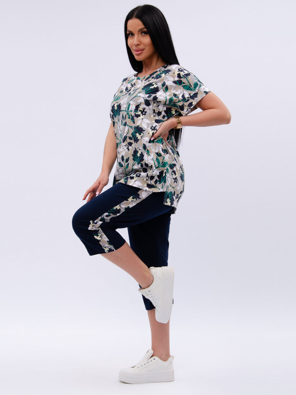 Костюм "Даниэла" цветы, трикотаж