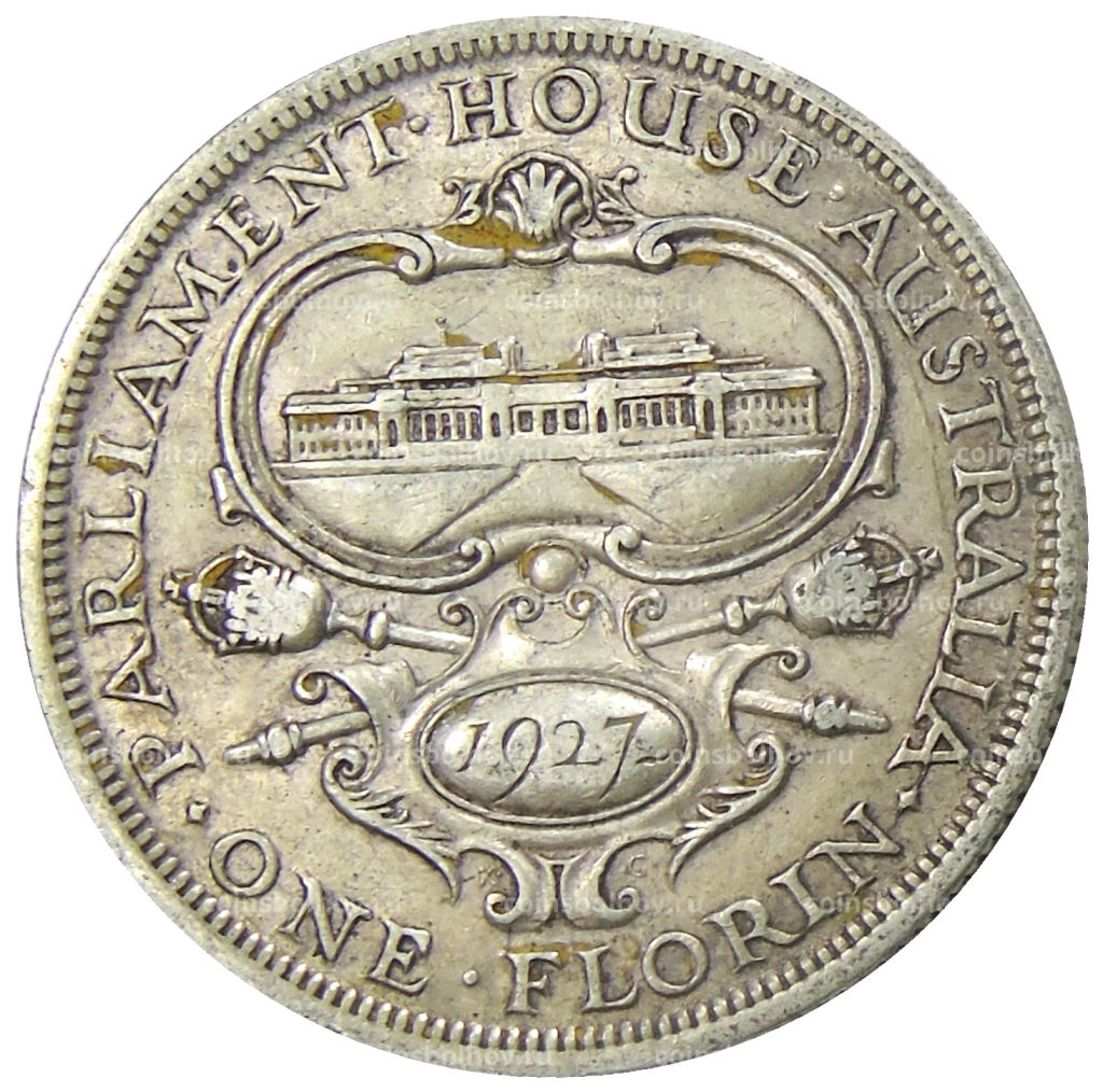 1 флорин 1927 года Австралия Открытие здания парламента в Канберре