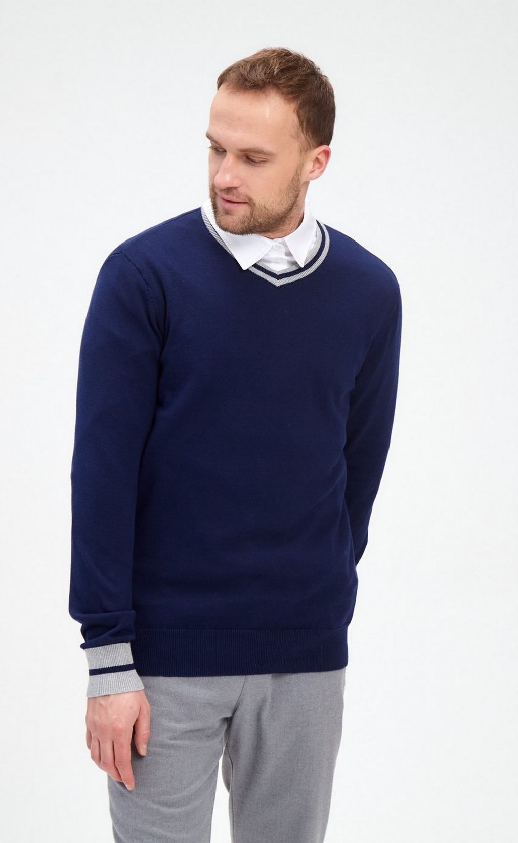 Пуловер F221-15-833 d.blue-grey melange - Fine joyce фото 11