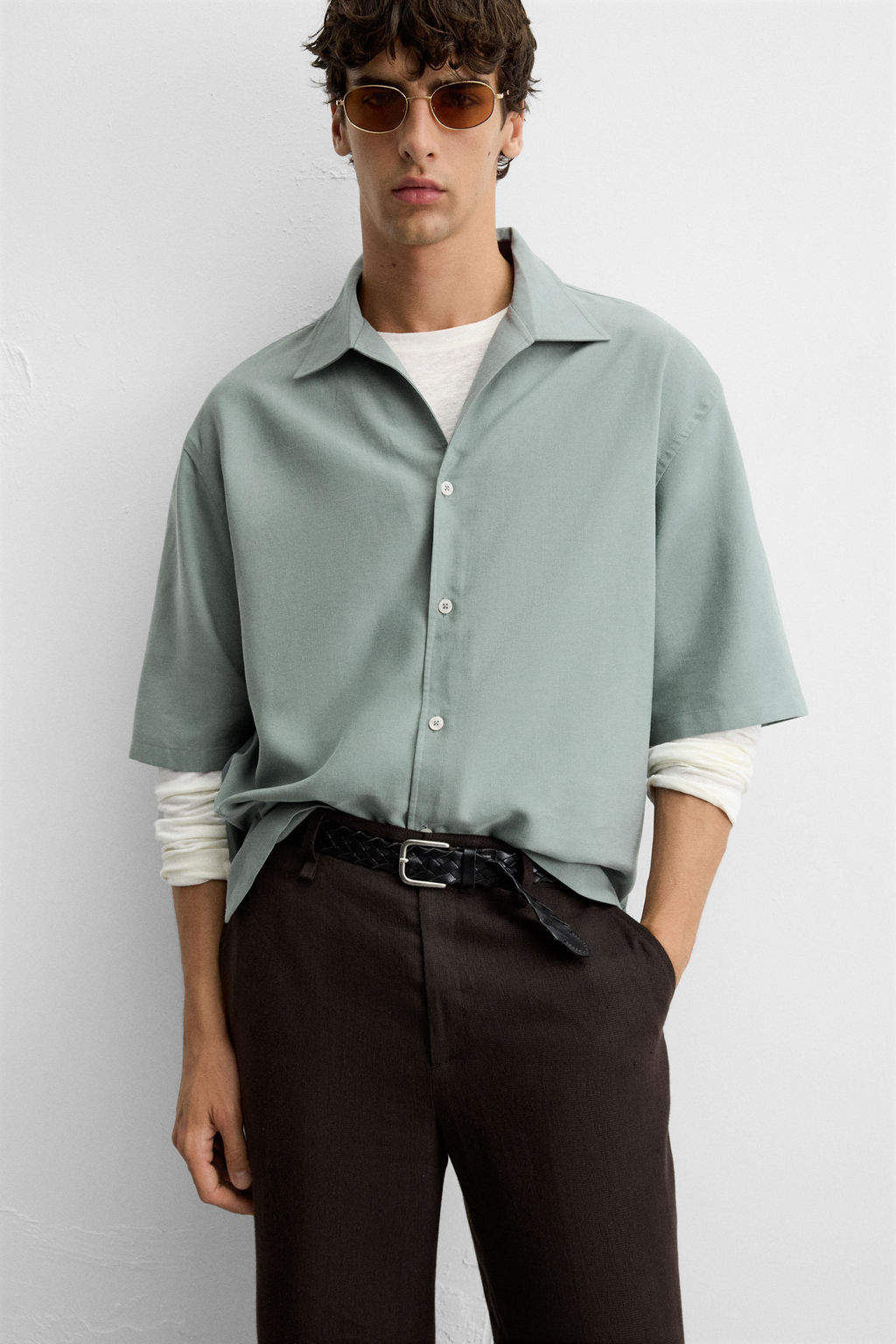 RELAXED FIT FLOWING SHIRT - Zara фото 5