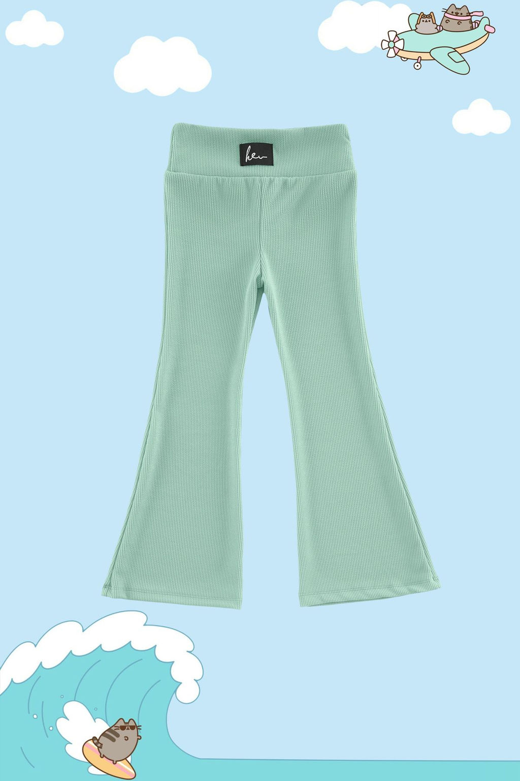 Lacivert K?z Cocuk Genis Paca/Flare Basic Orme Tayt TKDSS24TA00007 - Trendyolmilla фото 3