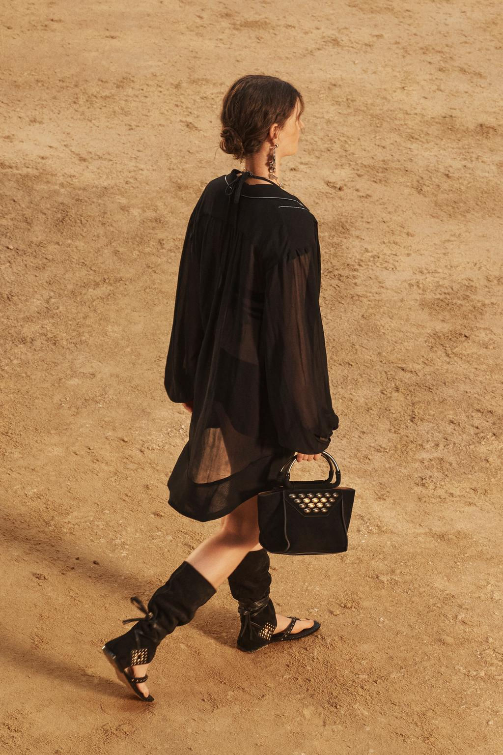 LIMITED EDITION SPLIT SUEDE MINI CITY BAG WITH STUDS - Zara фото 3