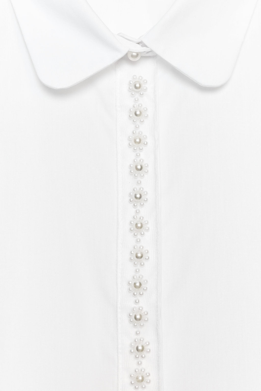 CAMISA POPEL?N PERLAS / Blanco - Zara фото 3