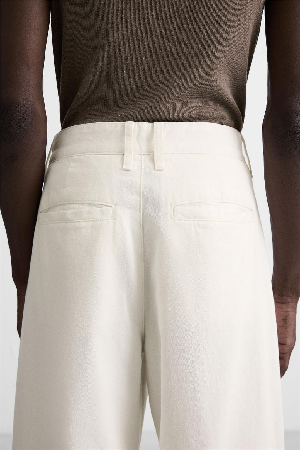 COTTON-HEMP CHINO TROUSERS - Zara фото 5