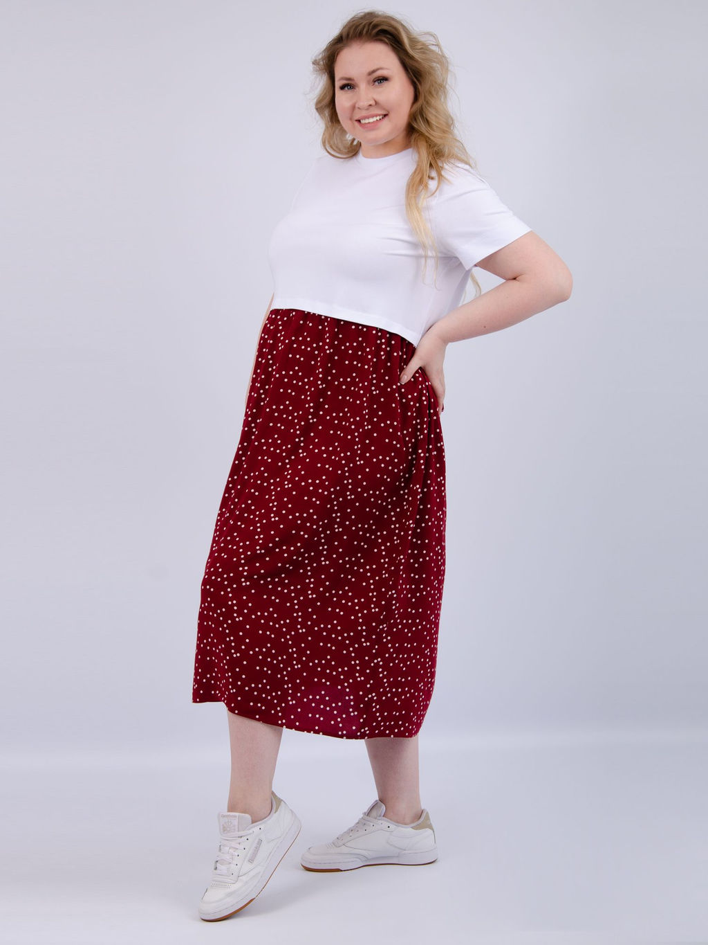 Платье Виттория, вискоза/кулирка До 60 размера - Малина фото 93