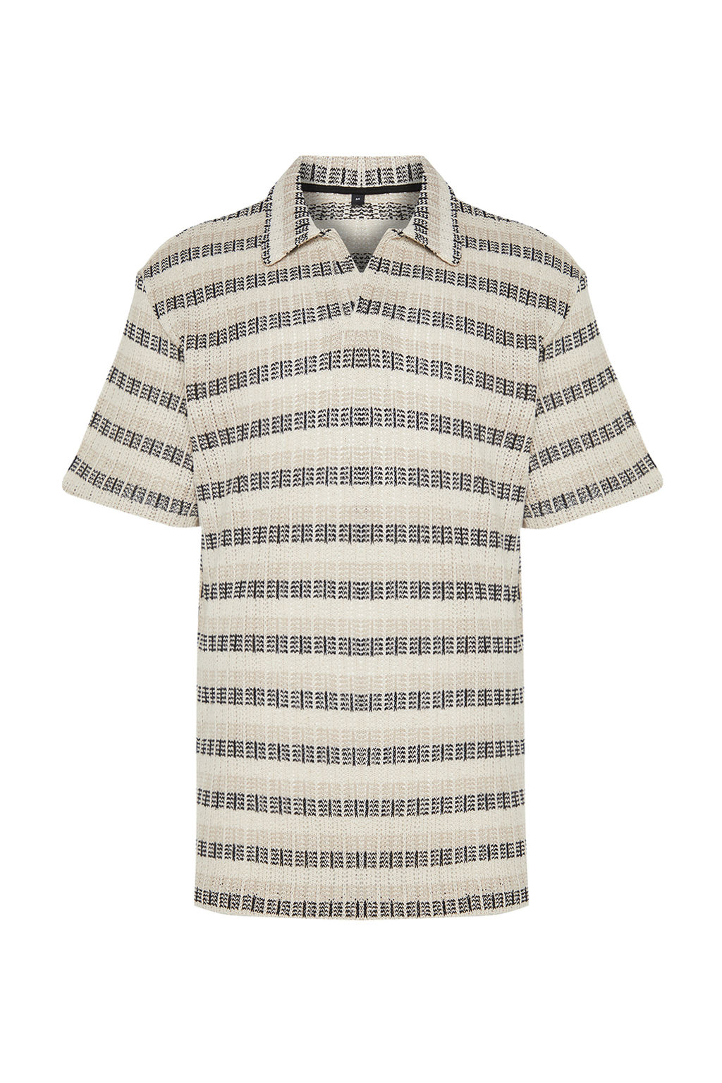 TRENDYOL MAN Ekru Oversize/Genis Kesim Dusuk Omuz Limited Edition Cizgili Polo Yaka T-shirt TMNSS24PO00023 - Trendyolmilla фото 7