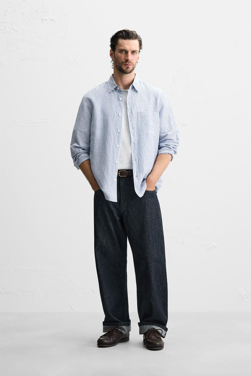 COTTON - LINEN SHIRT - Zara фото 43
