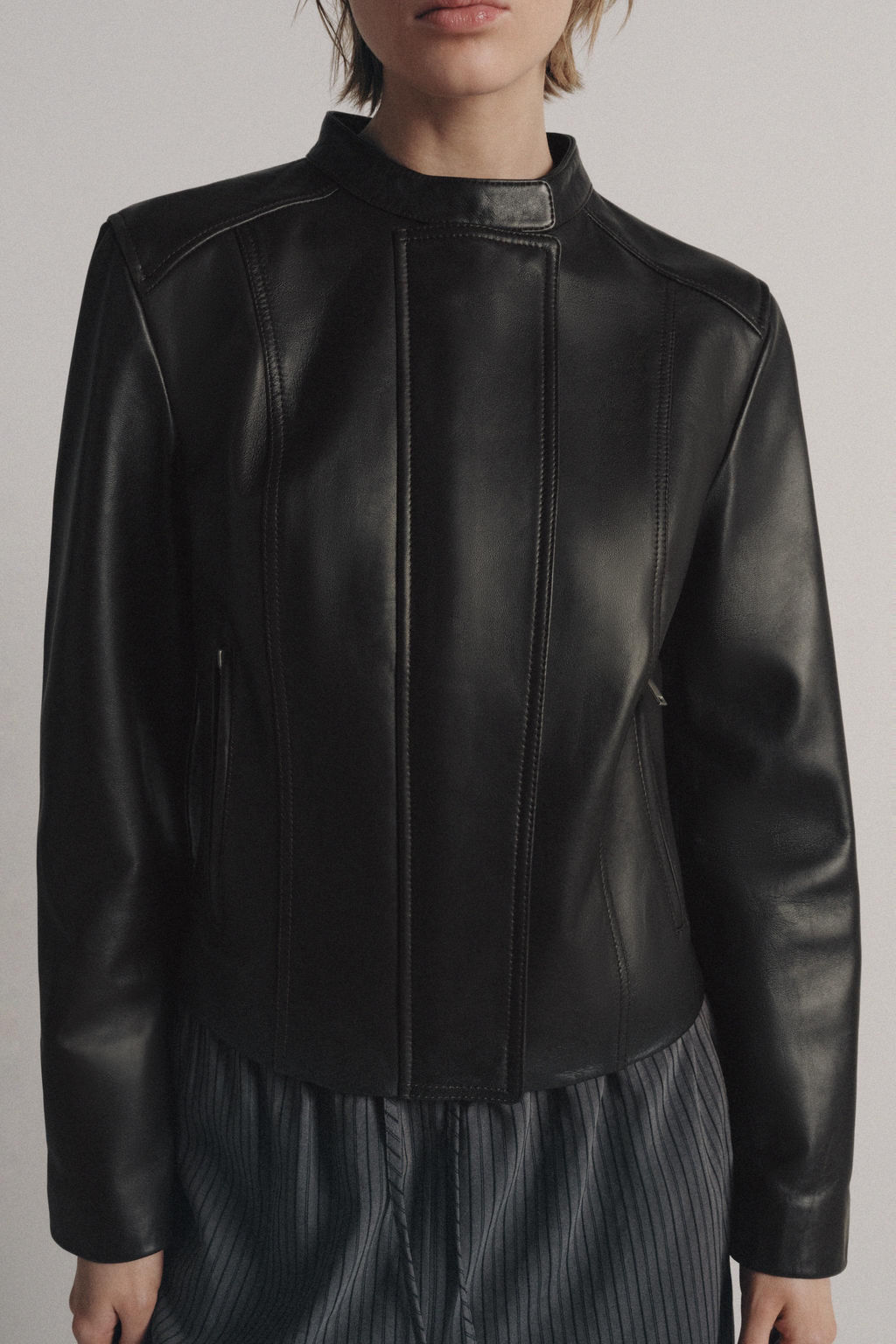 CHAQUETA PIEL 100% ZW COLLECTION LIMITED EDITION / Marr?n oscuro - Zara фото 14
