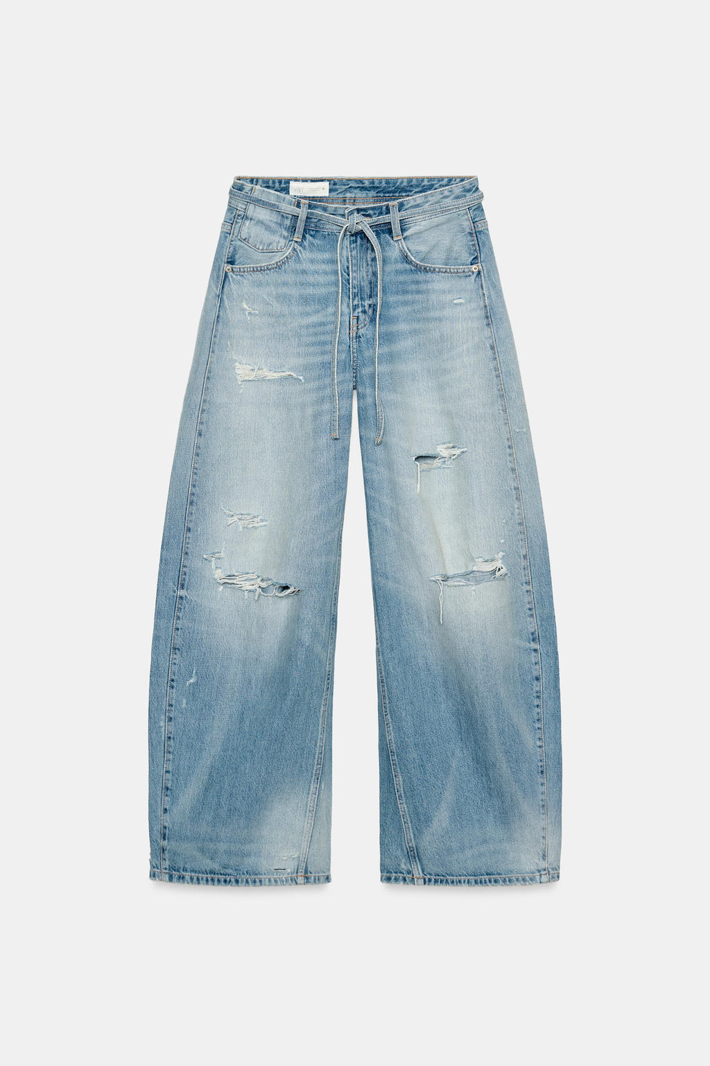 JEANS TRF BAGGY ROTOS TIRO MEDIO / Azul claro - Zara фото 6