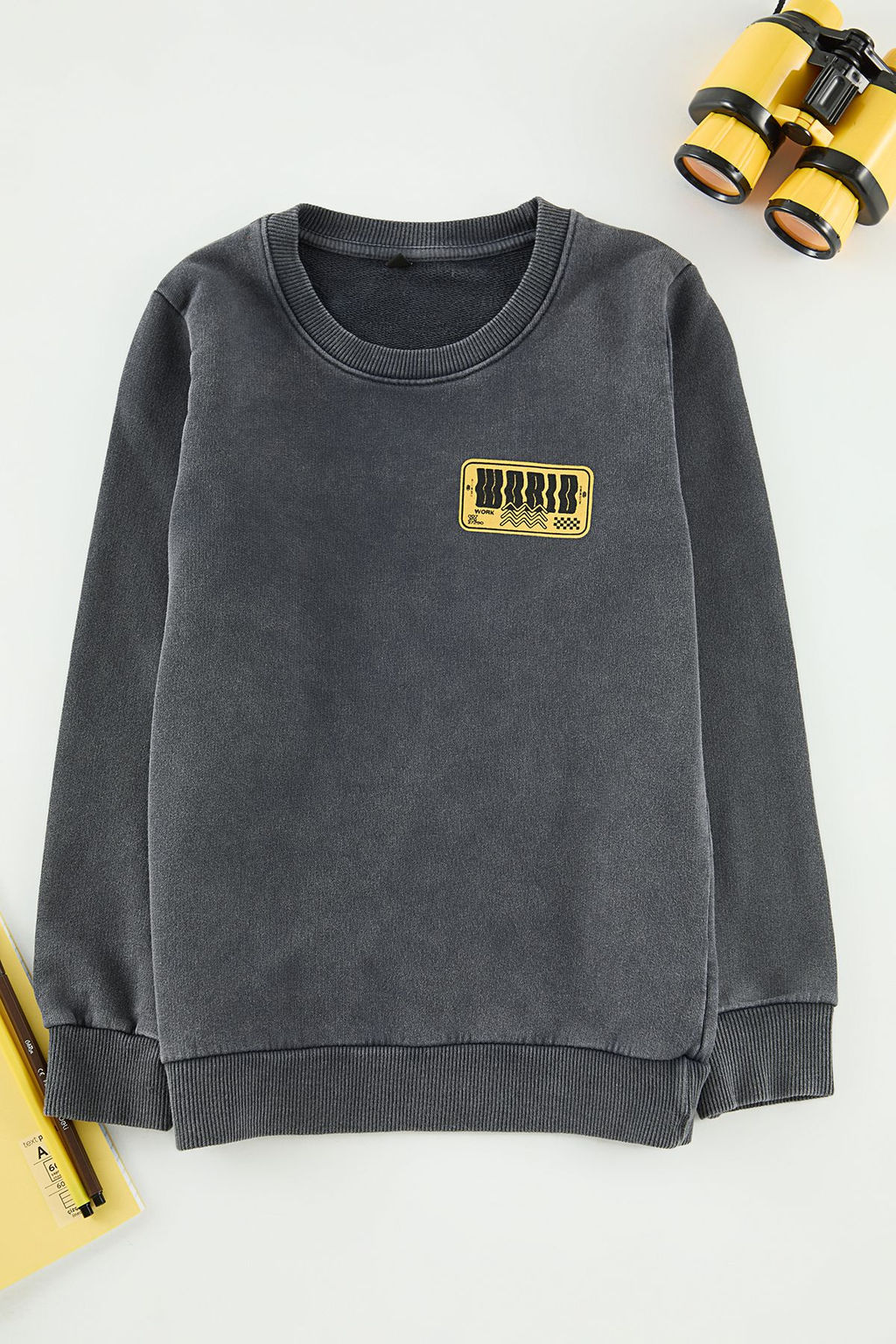 Antrasit Erkek Cocuk Bask?l? Orme Mini Me Sweatshirt TKDAW25SW00062 - Trendyolmilla фото 6