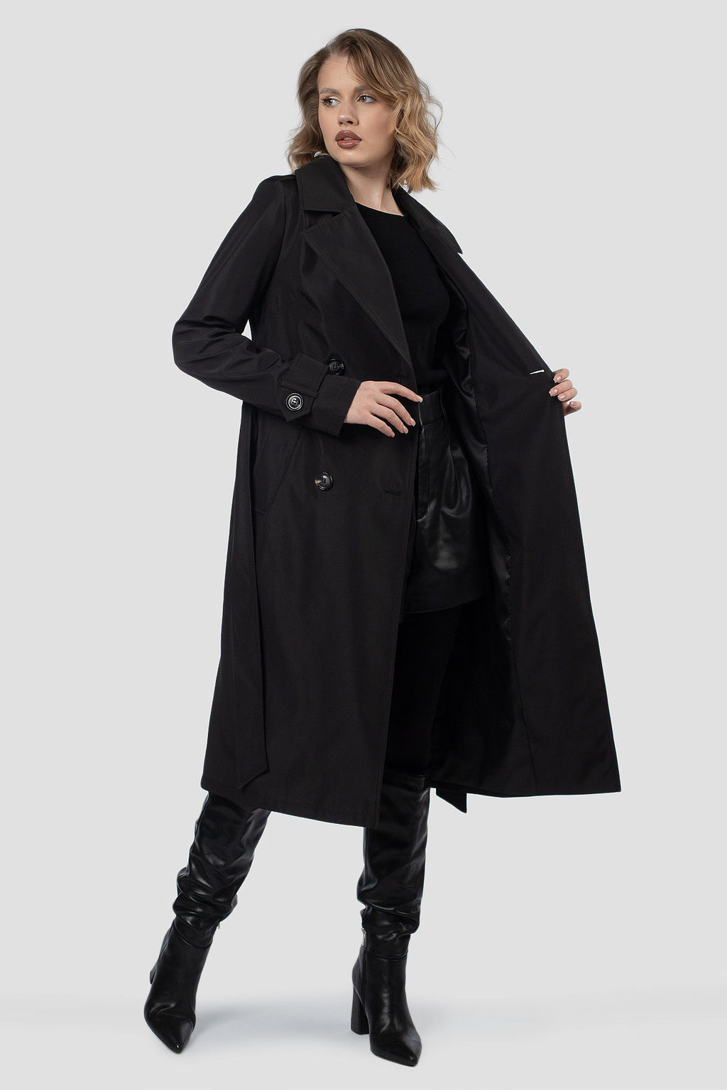 03-3426 Плащ женский (пояс) - El podio фото 2