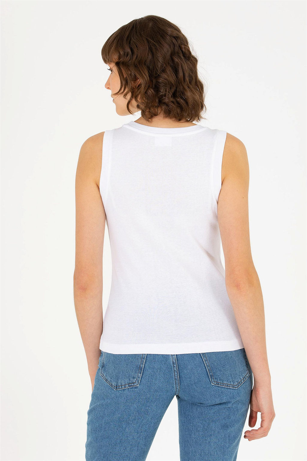 U. S. Polo Assn Женская белая базовая футболка без рукавов с круглым вырезом - U.s. polo assn фото 12