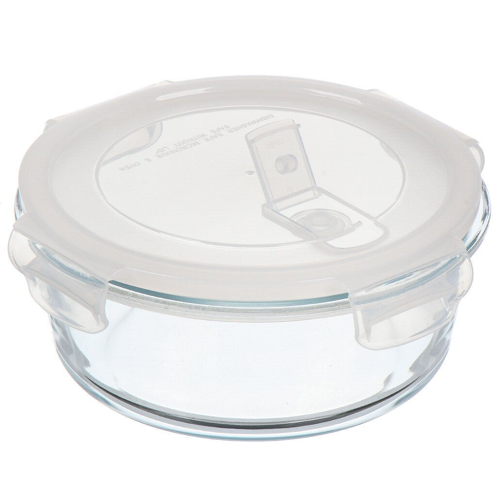Контейнер пищевой жаропрочное стекло, 0.6 л, круглый, с крышкой, , HSFR-600F (448716) /DANIKS/  фото 3