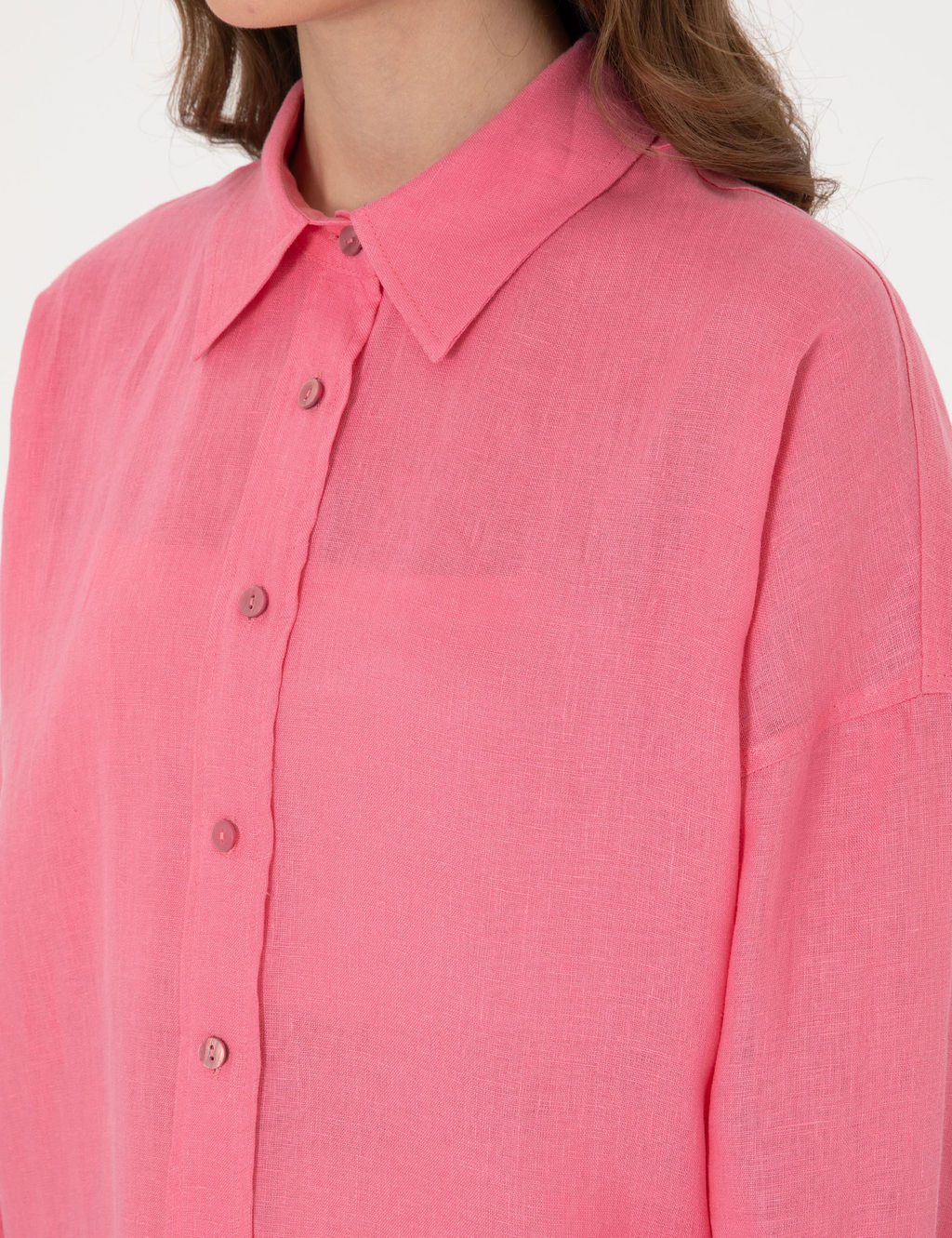 Pembe Oversize Uzun Kollu G_mlek
