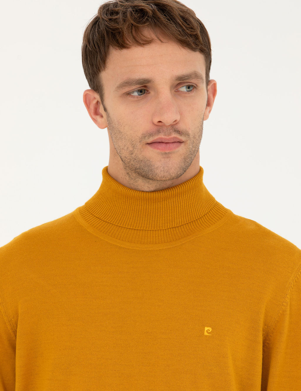Safran Slim Fit Bal_k__ Yaka Y_n Kar___ml_ Basic Triko Kazak - Pierre cardin фото 2