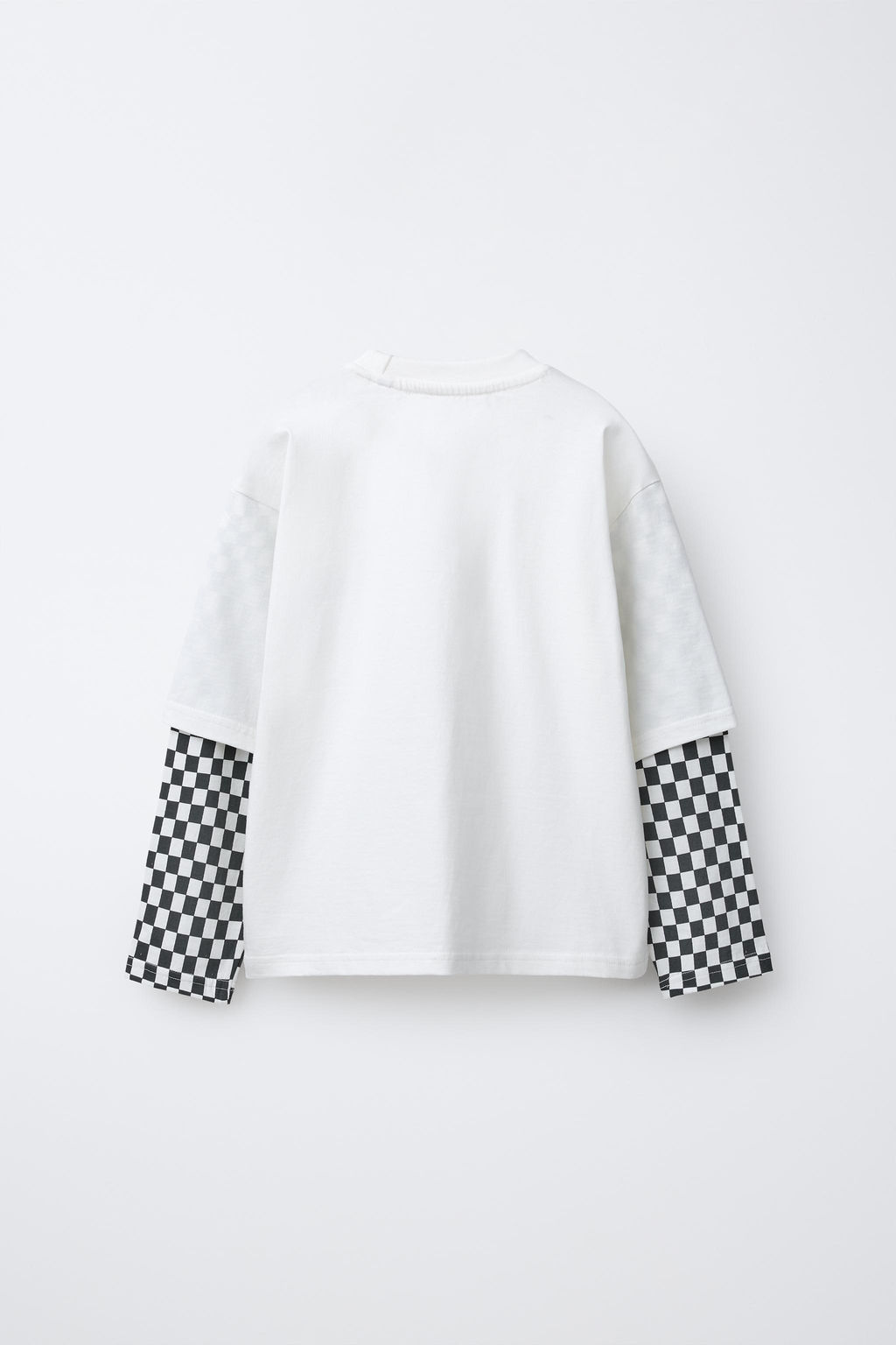 DOUBLE SLEEVE T-SHIRT AND CHECKERBOARD BERMUDA SHORTS SET - Zara фото 12