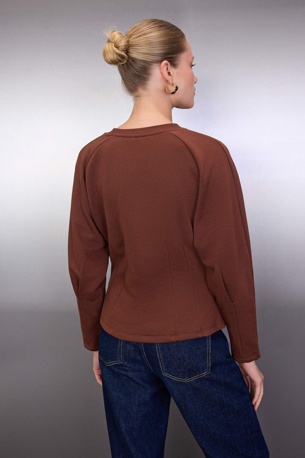 Ac?k Sar? Kal?n Sardonsuz Belden Oturmal? Bisiklet Yaka Orme Sweatshirt TWOAW26SW00068 - Trendyolmilla фото 8