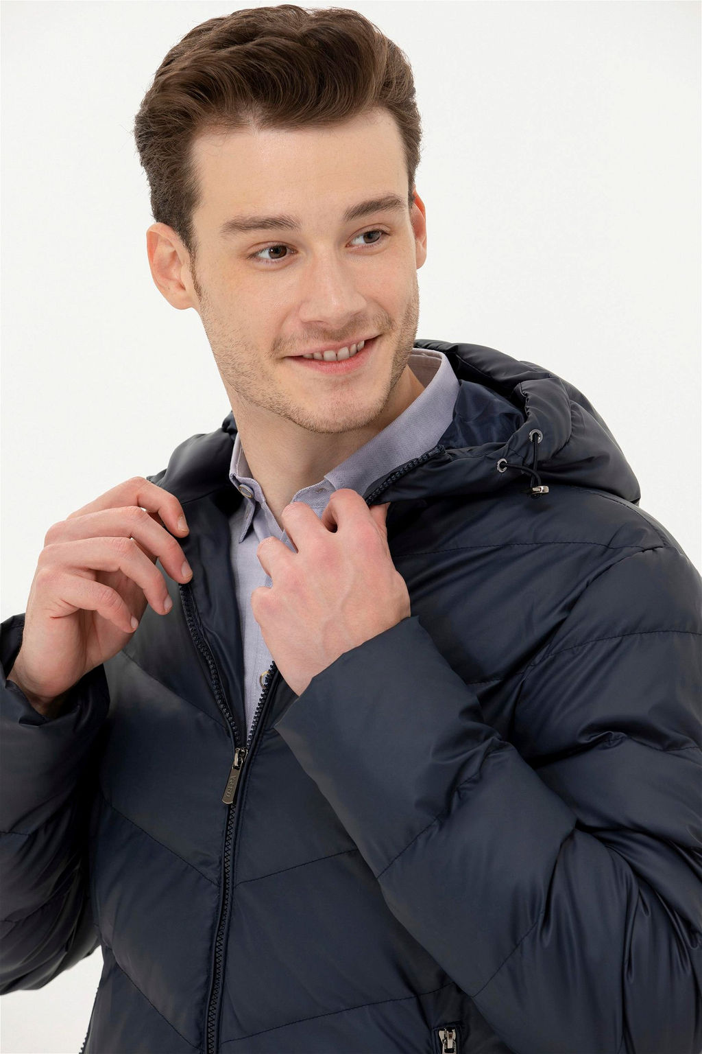 Мужская темно-синяя кожаная куртка - U.s. polo assn фото 3