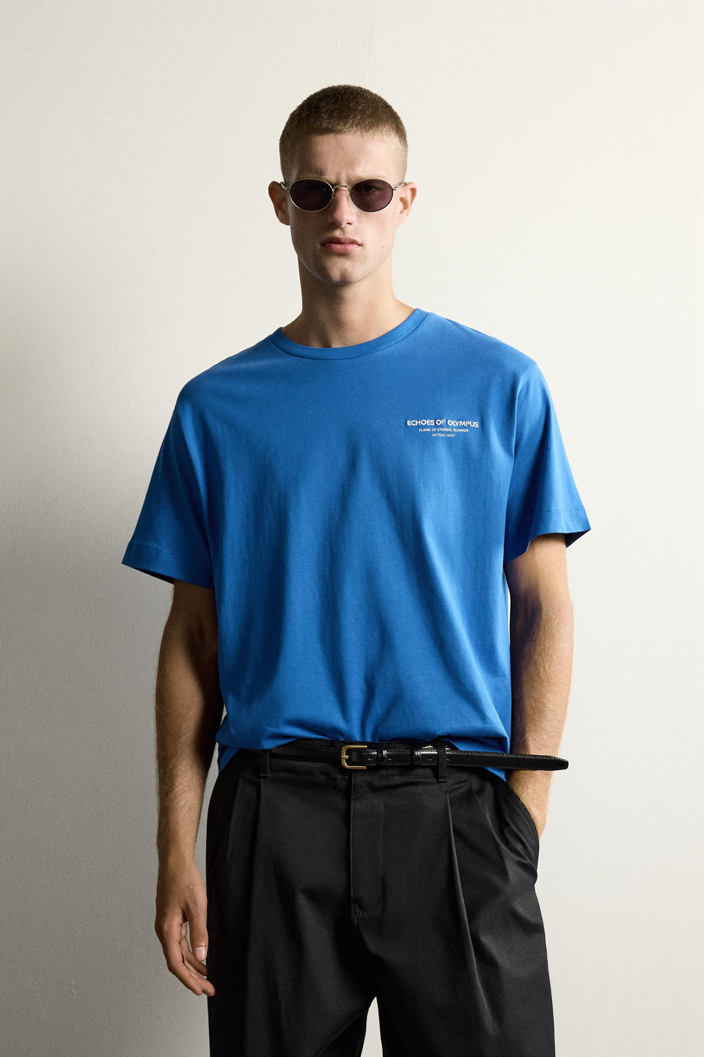 CAMISETA RELAXED FIT BORDADO COMBINADO / Azul - Zara фото 2