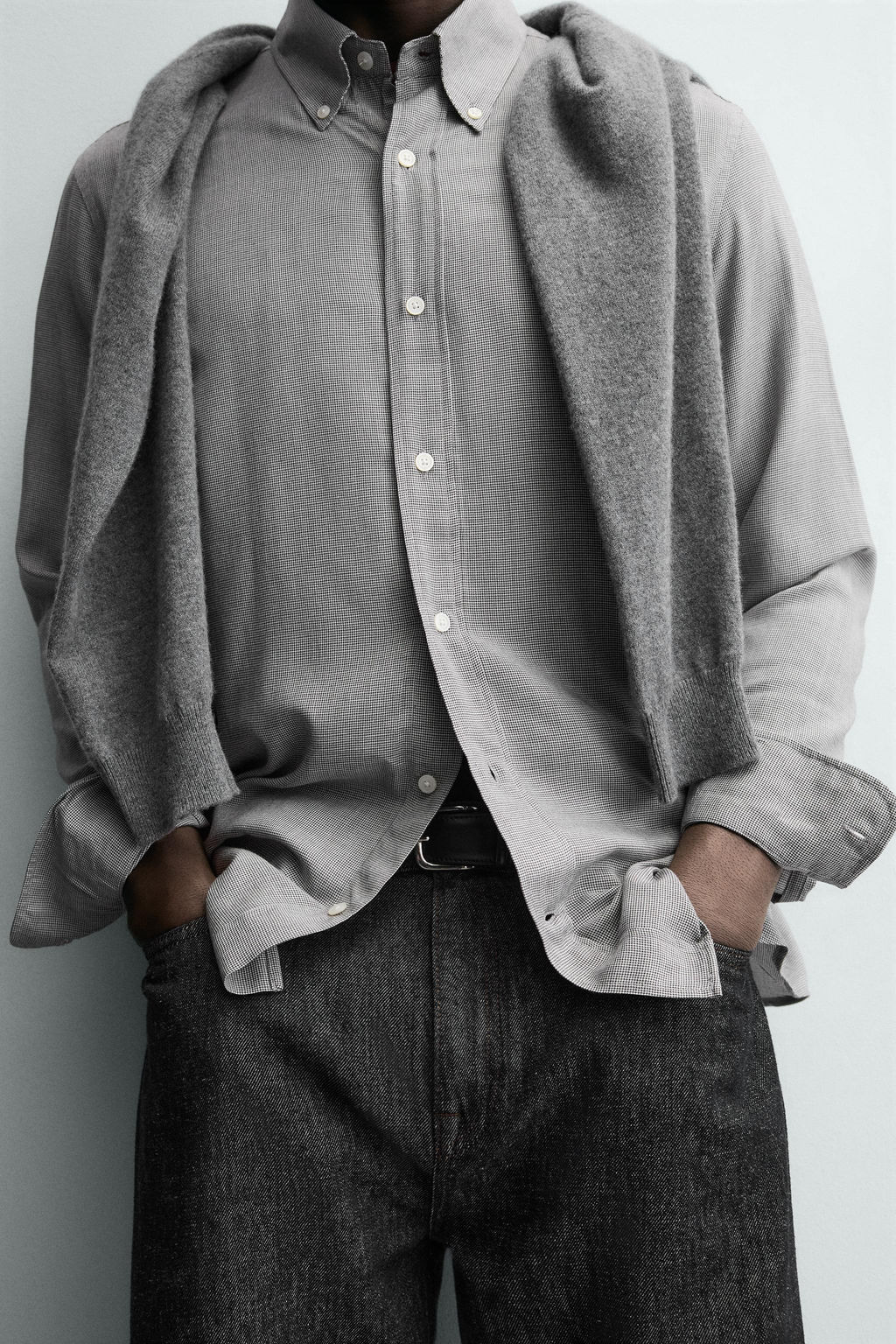 VISCOSE-WOOL BLEND CHECK SHIRT - Zara фото 5