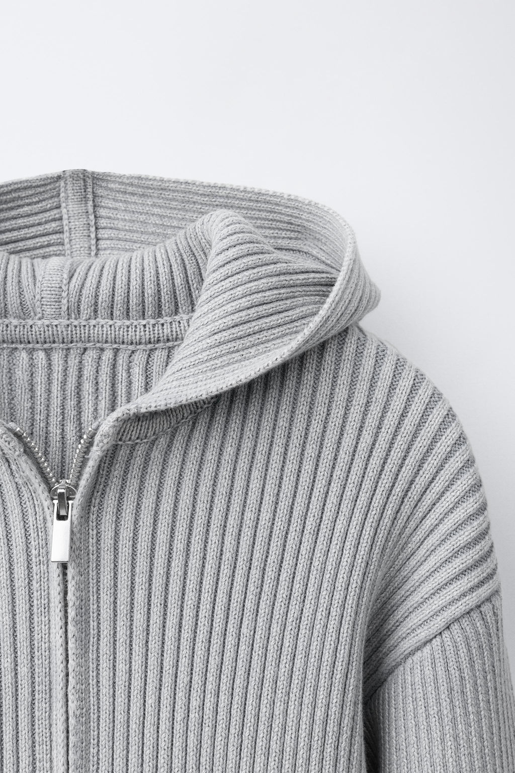 CHAQUETA PUNTO CREMALLERA / Gris medio - Zara фото 6