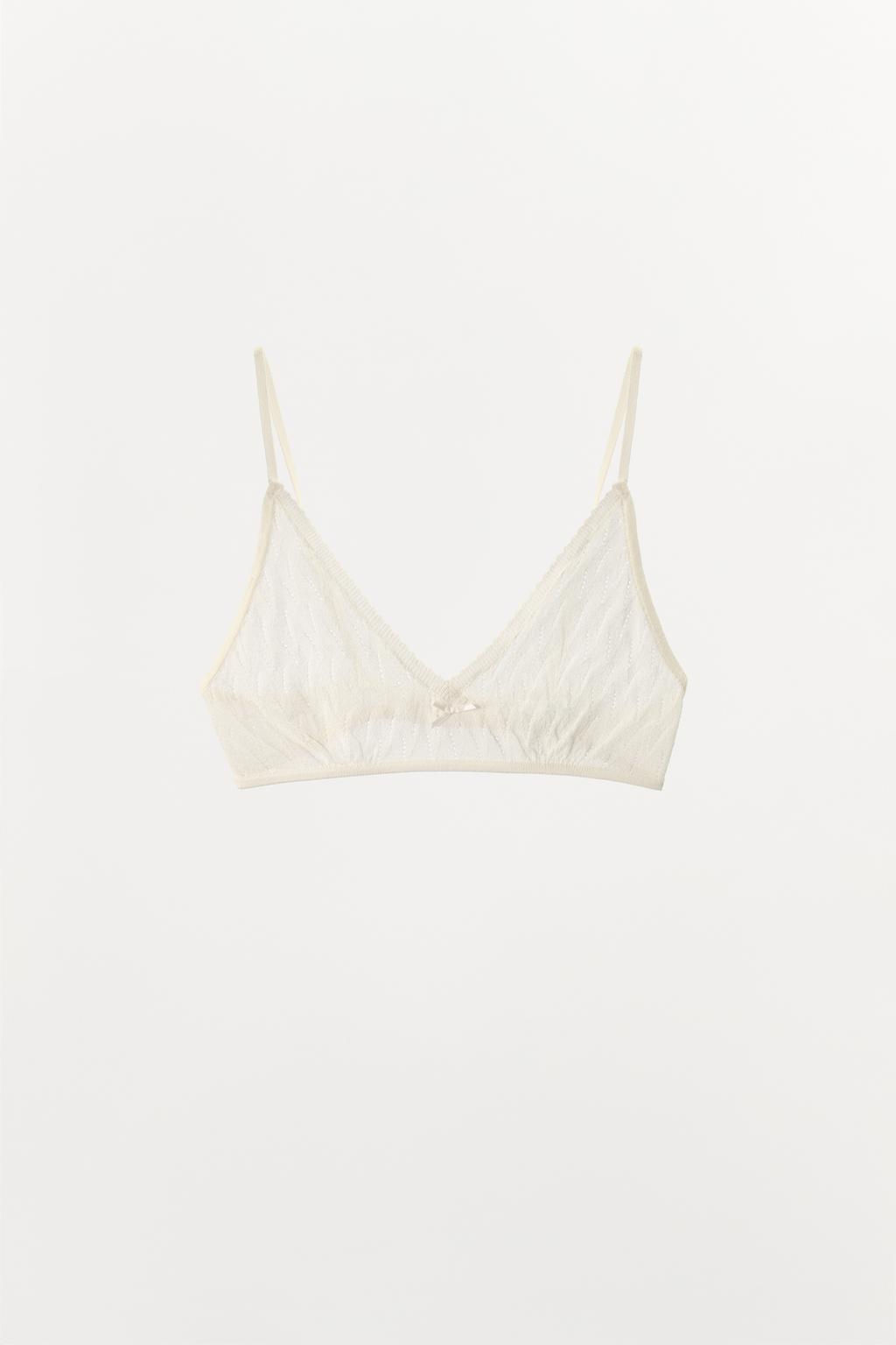 CHUNKY KNIT BRALETTE WITH BOW - Zara фото 7