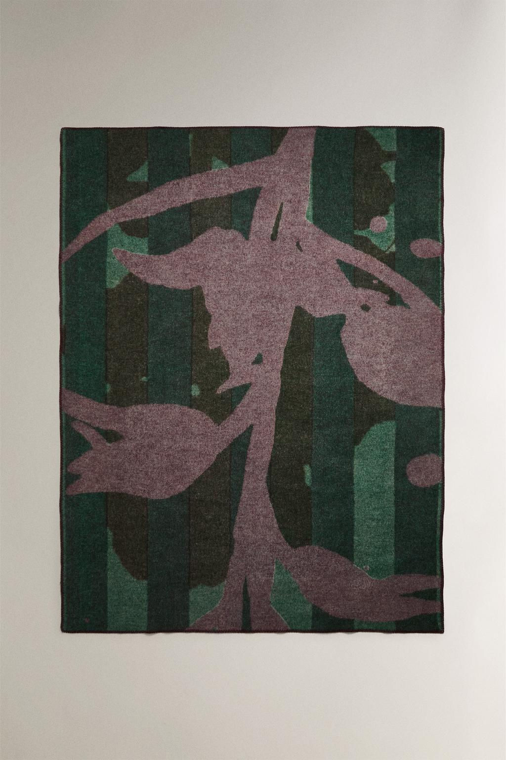 STRIPED BRANCH WOOL BLEND THROW X COLLAGERIE - Zara фото 2