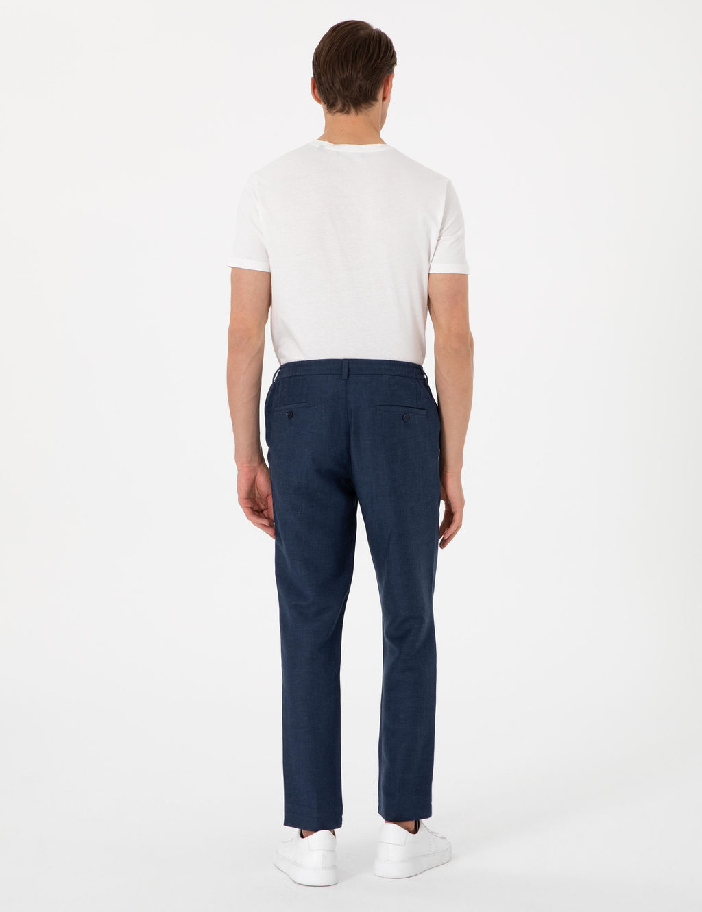 Lacivert Slim Fit Keten Kar___ml_ Pantolon - Pierre cardin фото 4