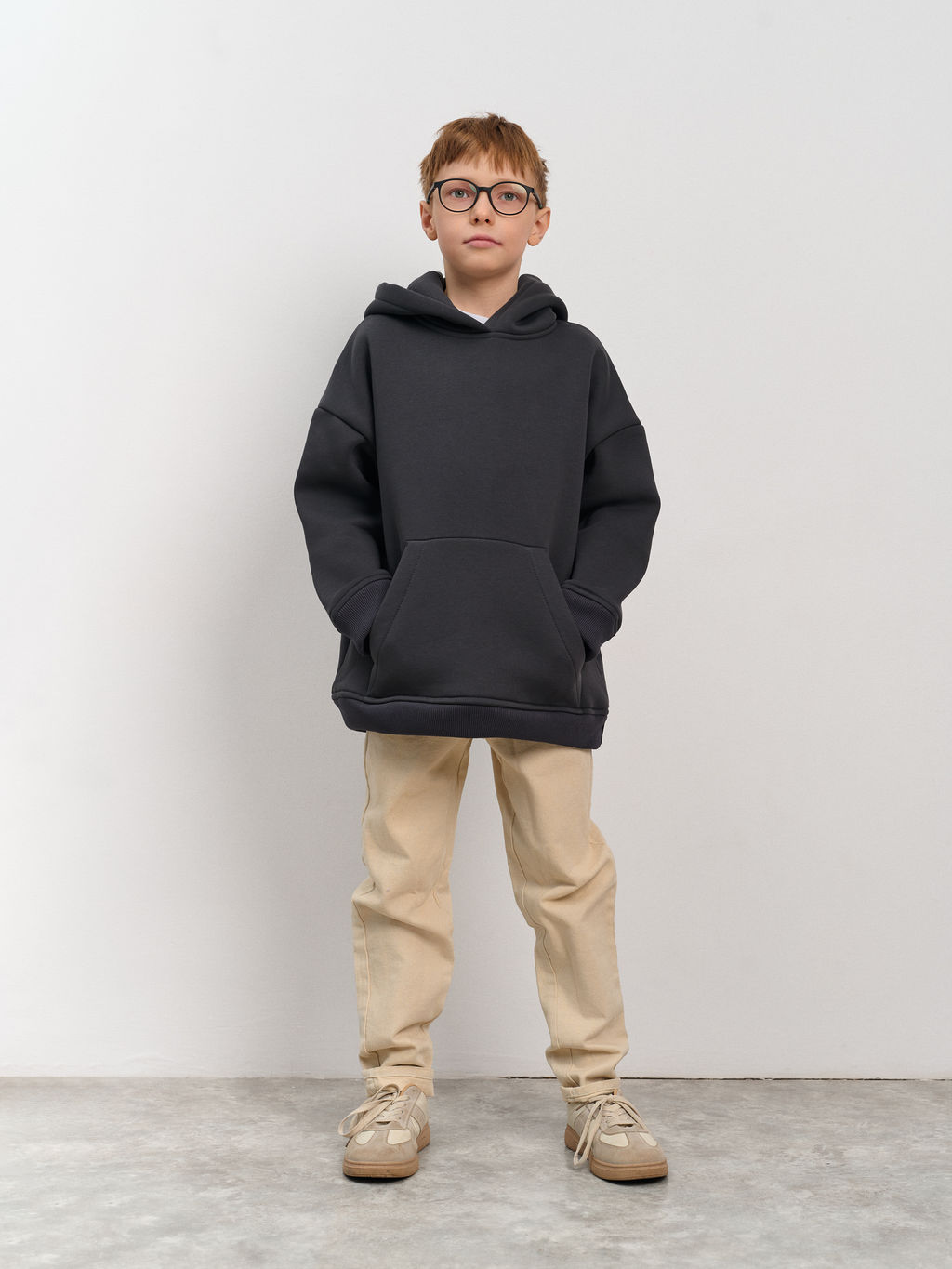 Толстовка с капюшоном для мальчика "Basic" темно-серый