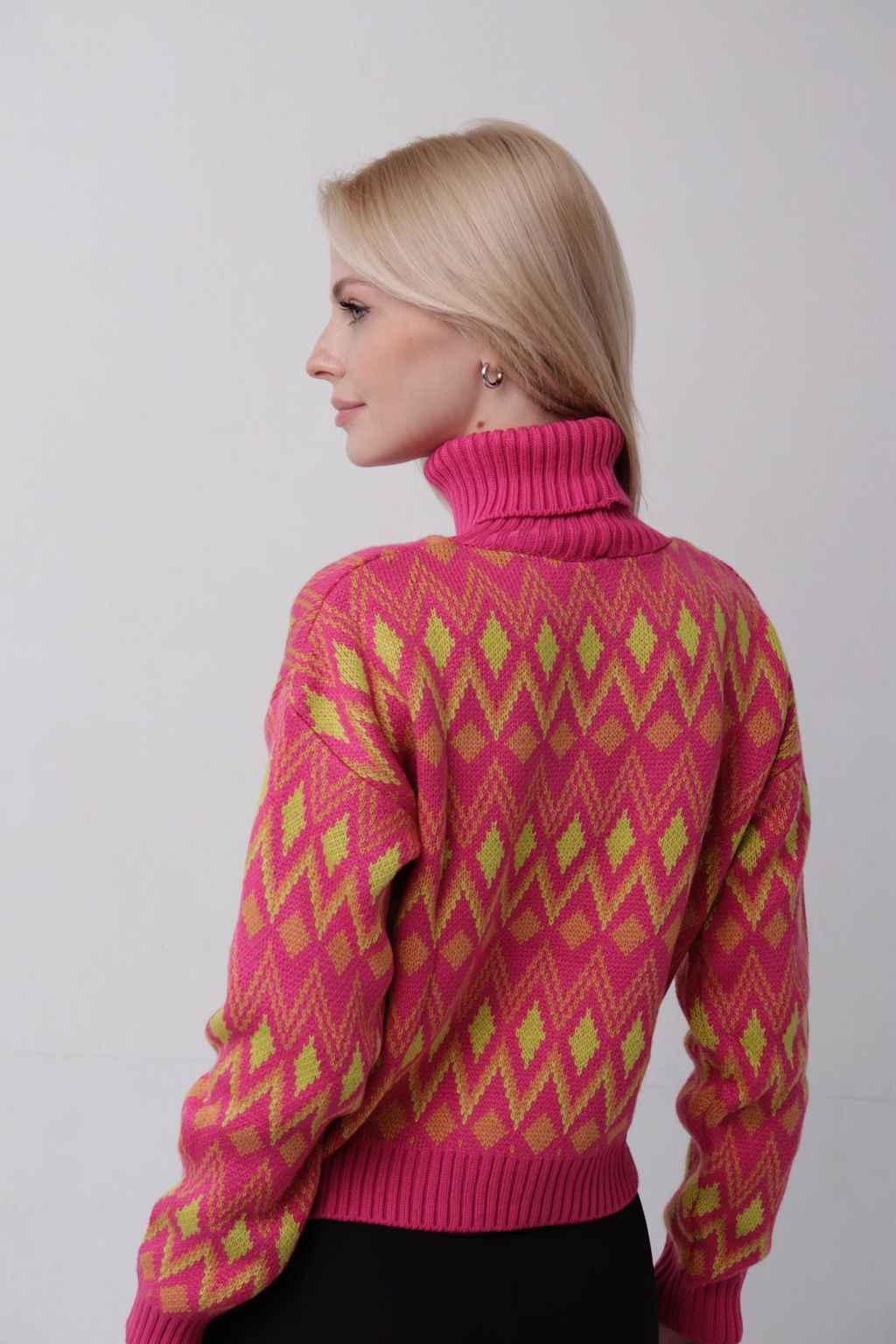 11060 Свитер розовый с узорами - Martichelli фото 20