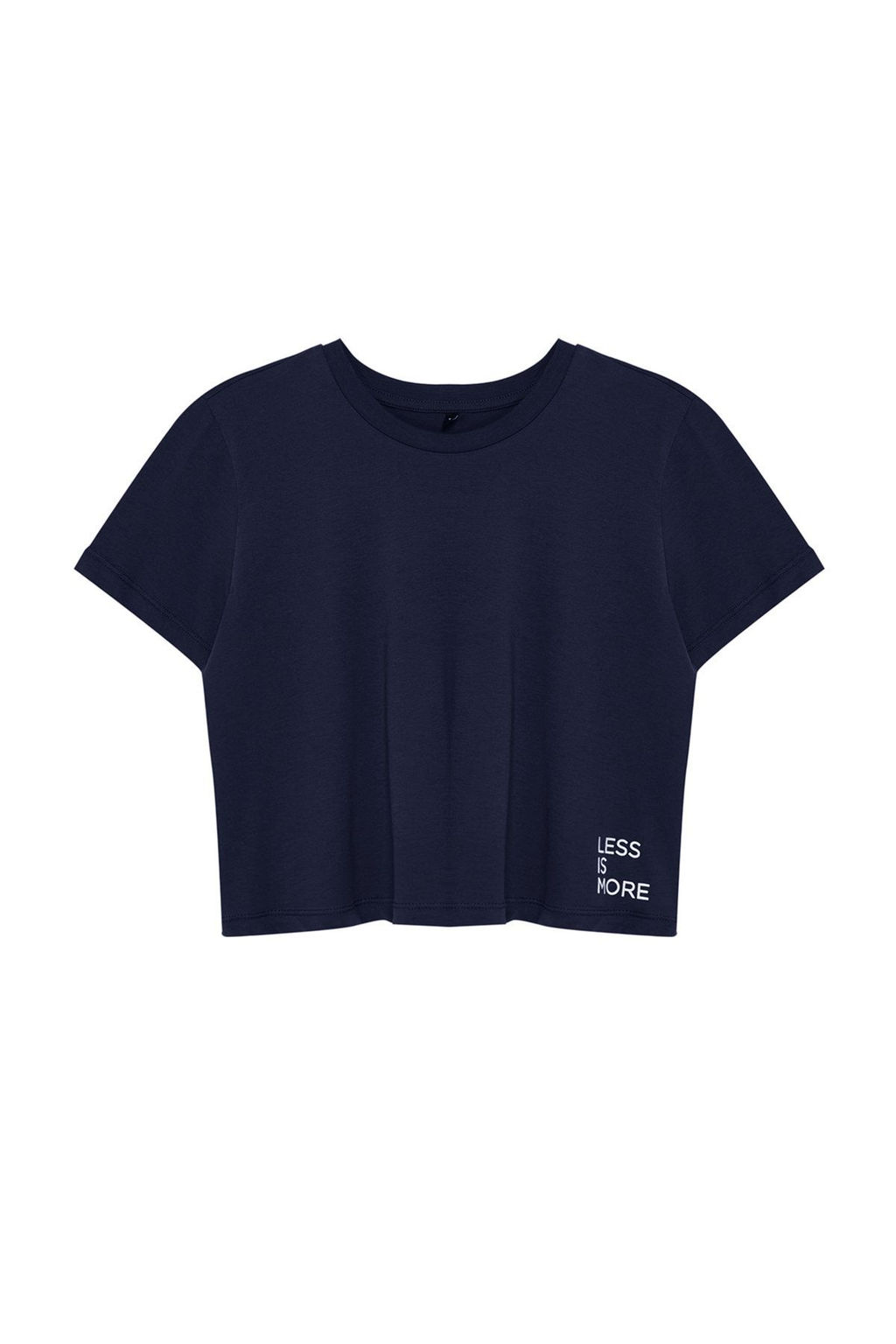 TRENDYOLMILLA Siyah %100 Pamuk Slogan Bask?l? Crop Bisiklet Yaka Orme T-Shirt TWOSS23TS00125  фото 18
