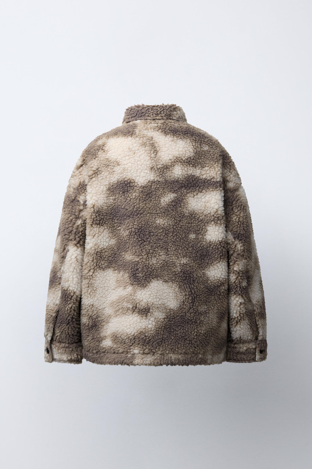 TIE-DYE FAUX SHEARLING OVERSHIRT WITH PATCHES - Zara фото 4