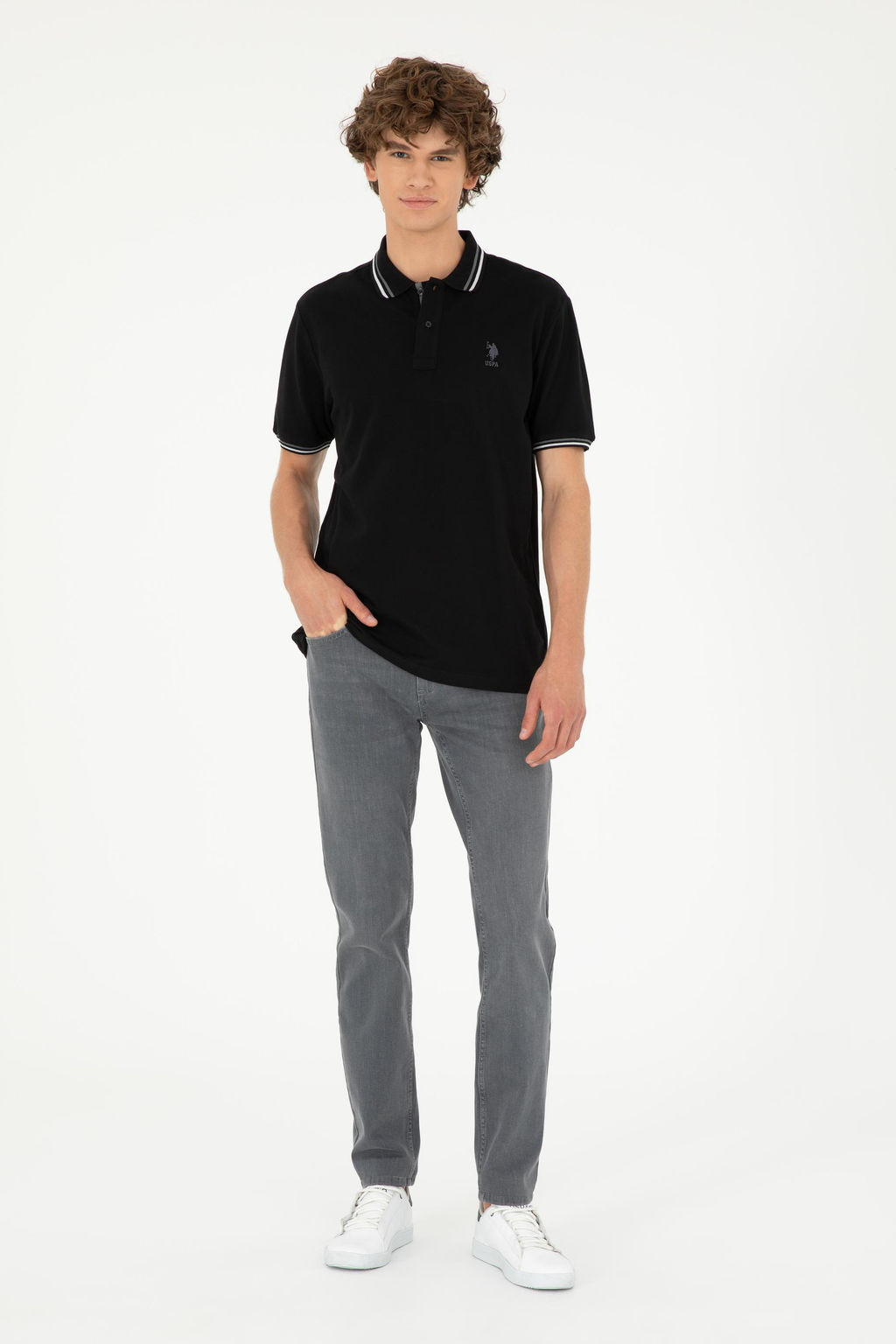 Мужская черная базовая футболка - U.s. polo assn фото 11