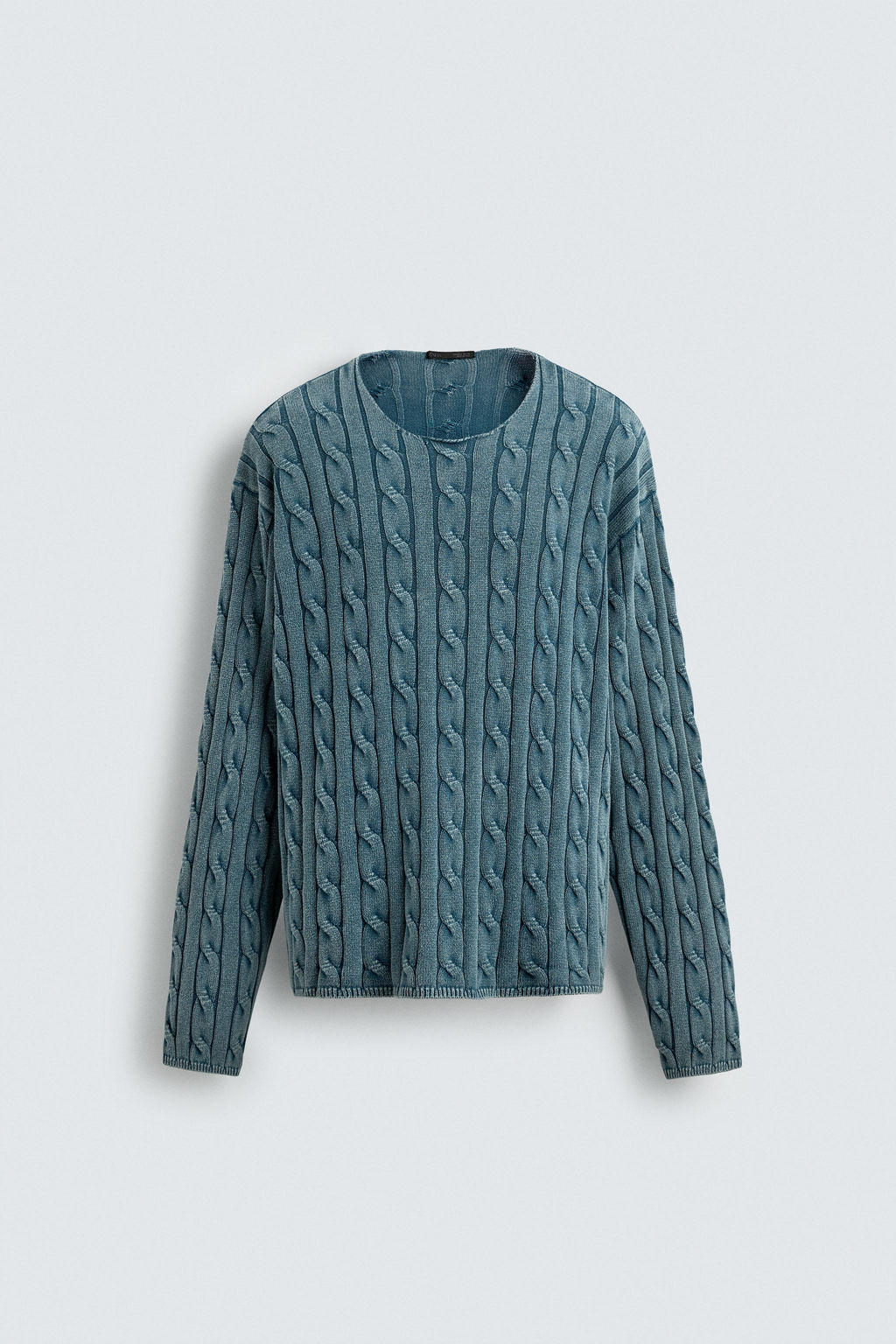 WASHED CABLE-KNIT SWEATER - Zara фото 7