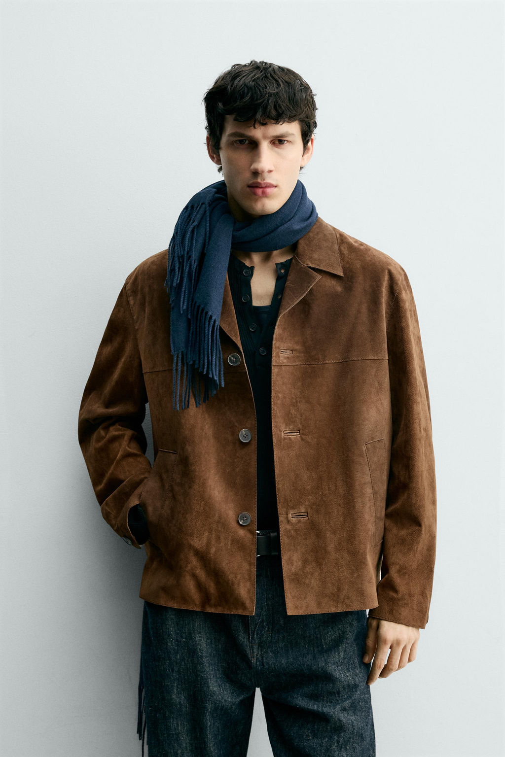 SUEDE LEATHER OVERSHIRT - Zara фото 2