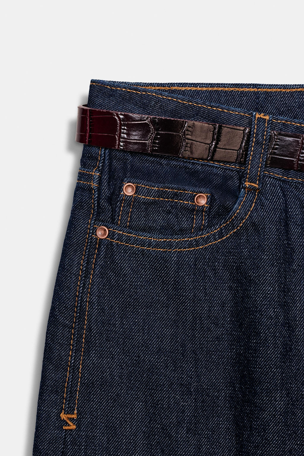 Z1975 WIDE-LEG BELTED JEANS - Zara фото 18