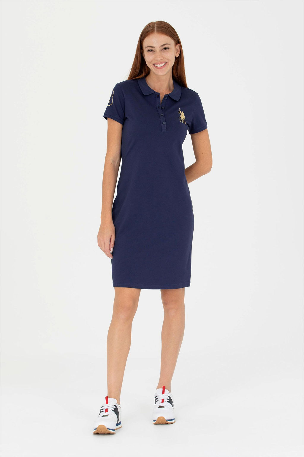 Женское темно-синее вязаное платье - U.s. polo assn фото 3