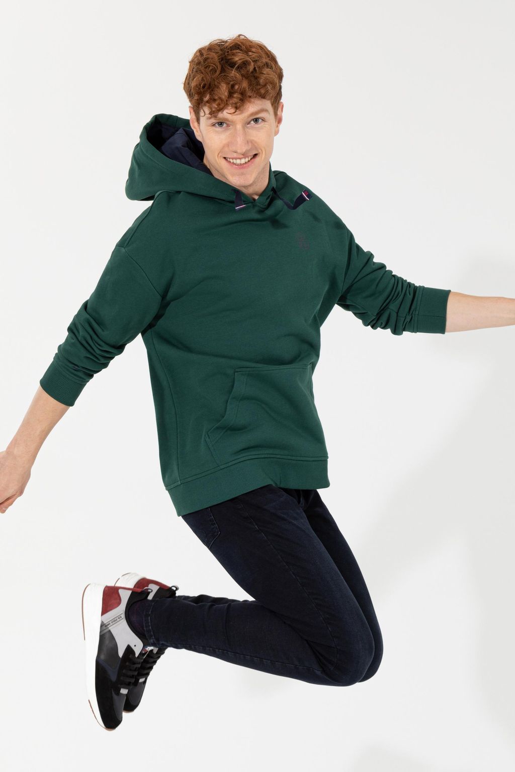 U. S. Polo Assn Мужская зеленая толстовка оверсайз с капюшоном - U.s. polo assn фото 2