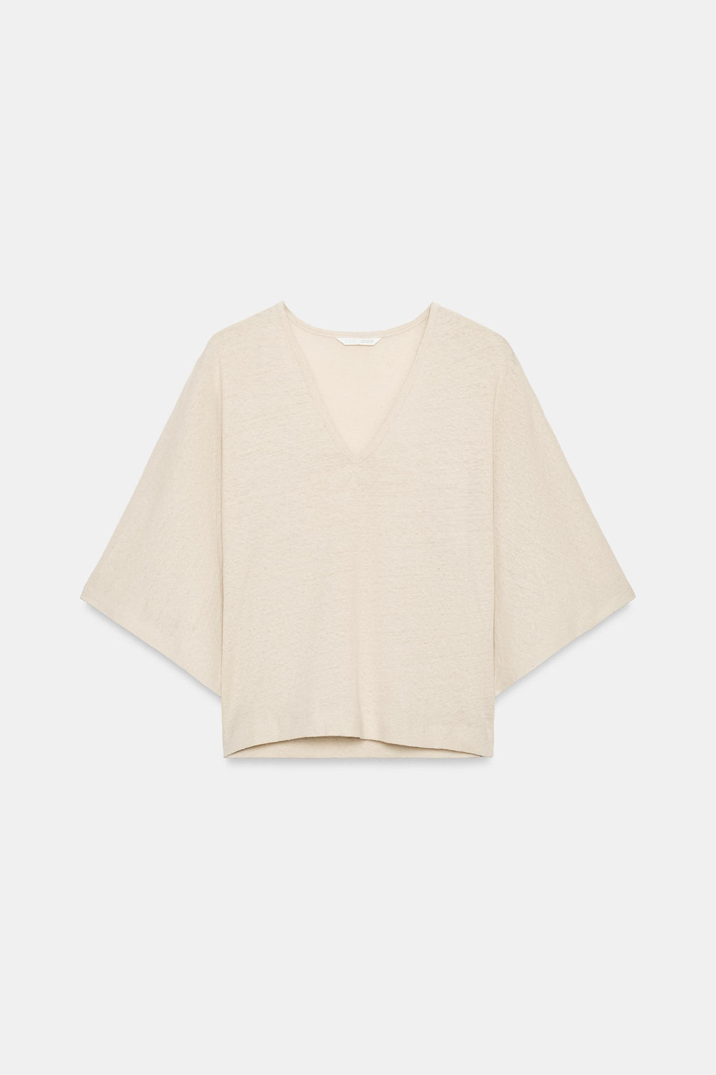 CAMISETA ESCOTE PICO CON LINO / Arena - Zara фото 4