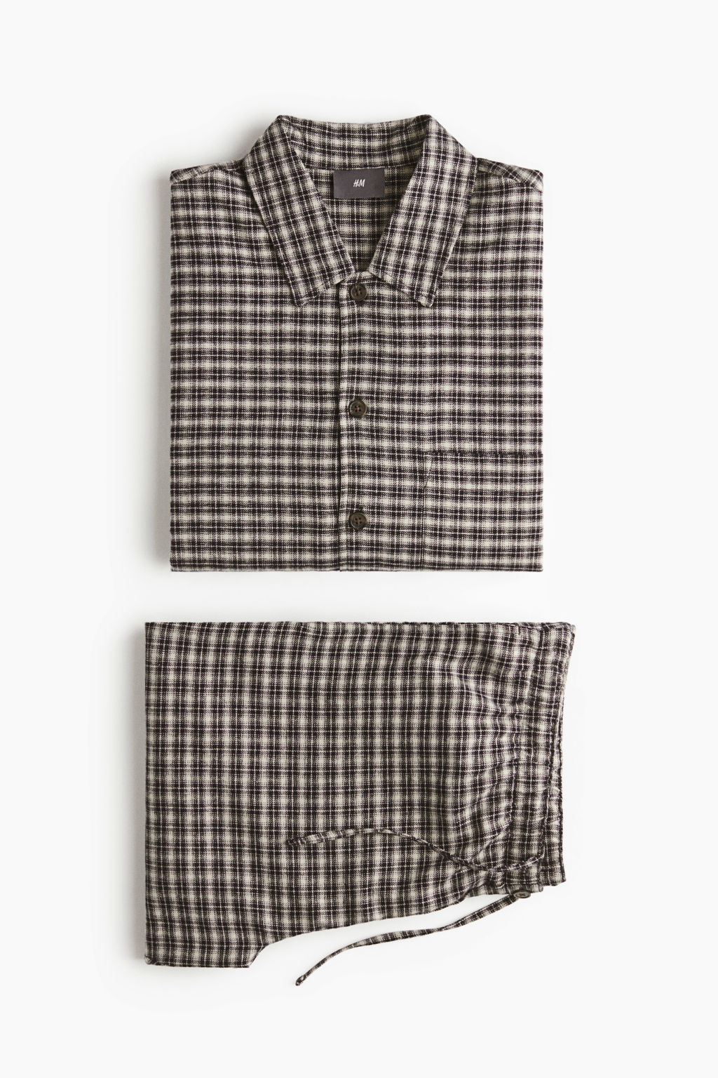 Camisa y pantal?n de pijama en franela - H&m фото 2