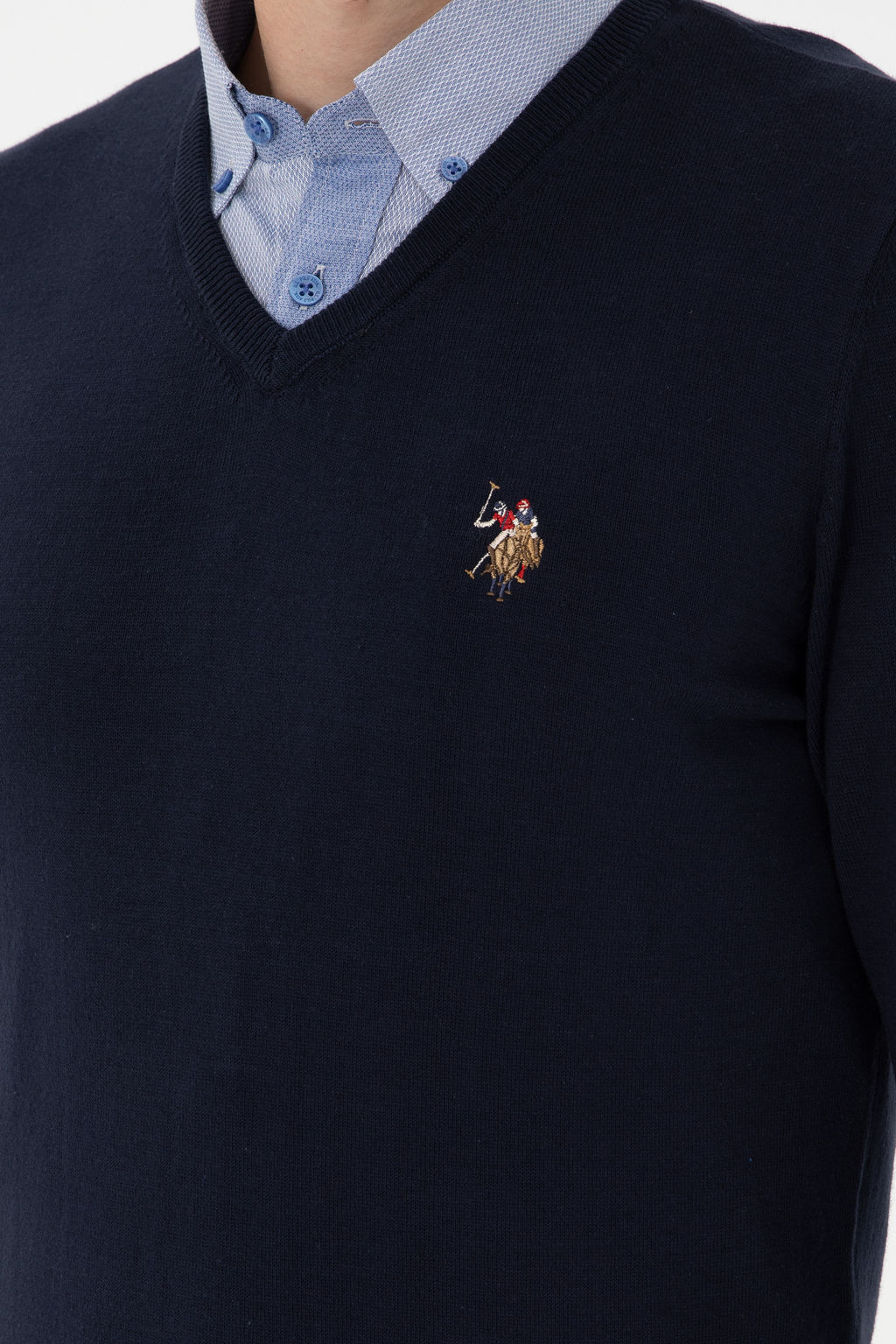 Мужской темно-синий базовый свитер Неожиданная скидка в корзине - U.s. polo assn фото 14
