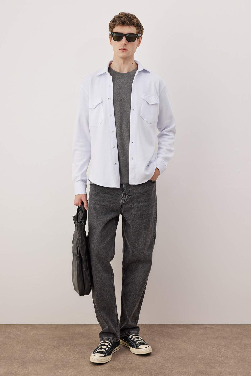 Siyah Regular Erkek Gomlek TMNAW26GO00019 - Trendyolmilla фото 7