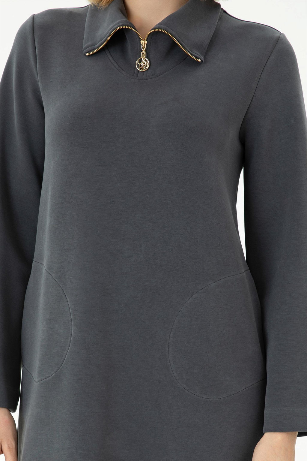 Женское трикотажное платье антрацитового цвета Неожиданная скидка в корзине - U.s. polo assn фото 6