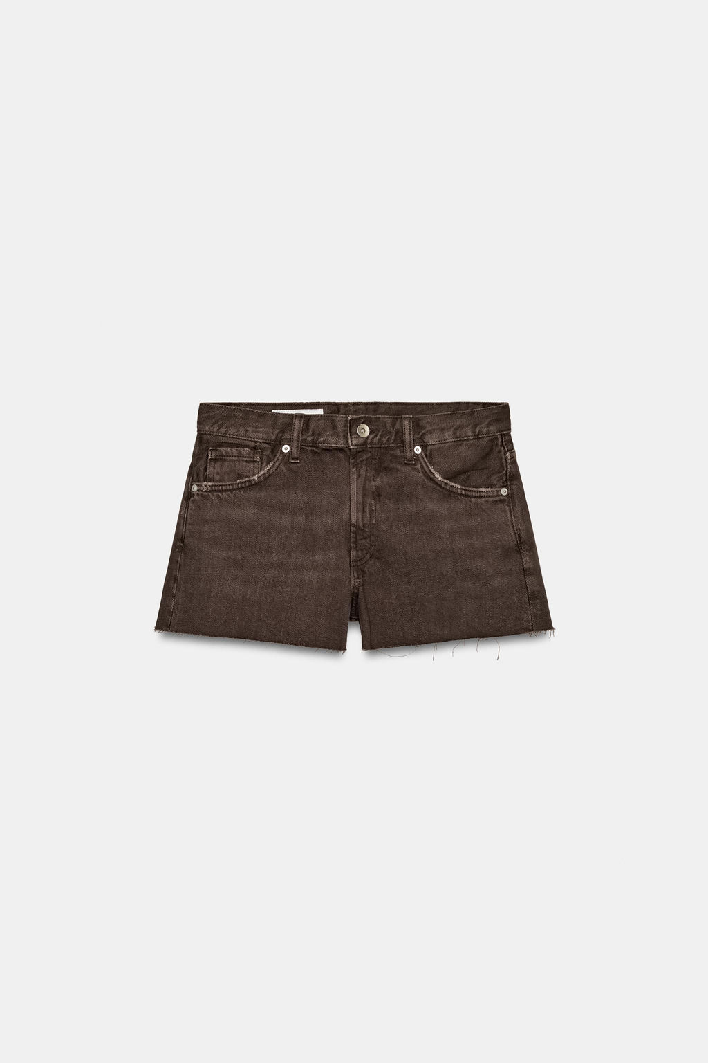 TRF COLOURED DENIM MID-WAIST BERMUDA SHORTS - Zara фото 5