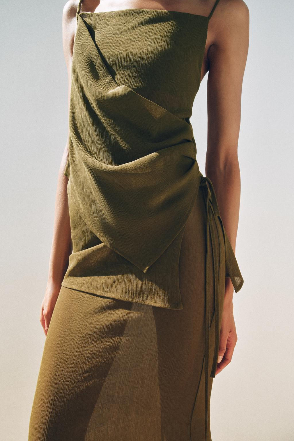 SEMI-SHEER TEXTURED ASYMMETRIC TOP - Zara фото 5