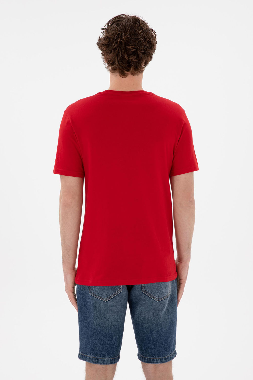 Erkek Regular Fit Bisiklet Yaka K_rm_z_ Basic Ti__rt Sepette S_rpriz _ndirim - U.s. polo assn фото 5