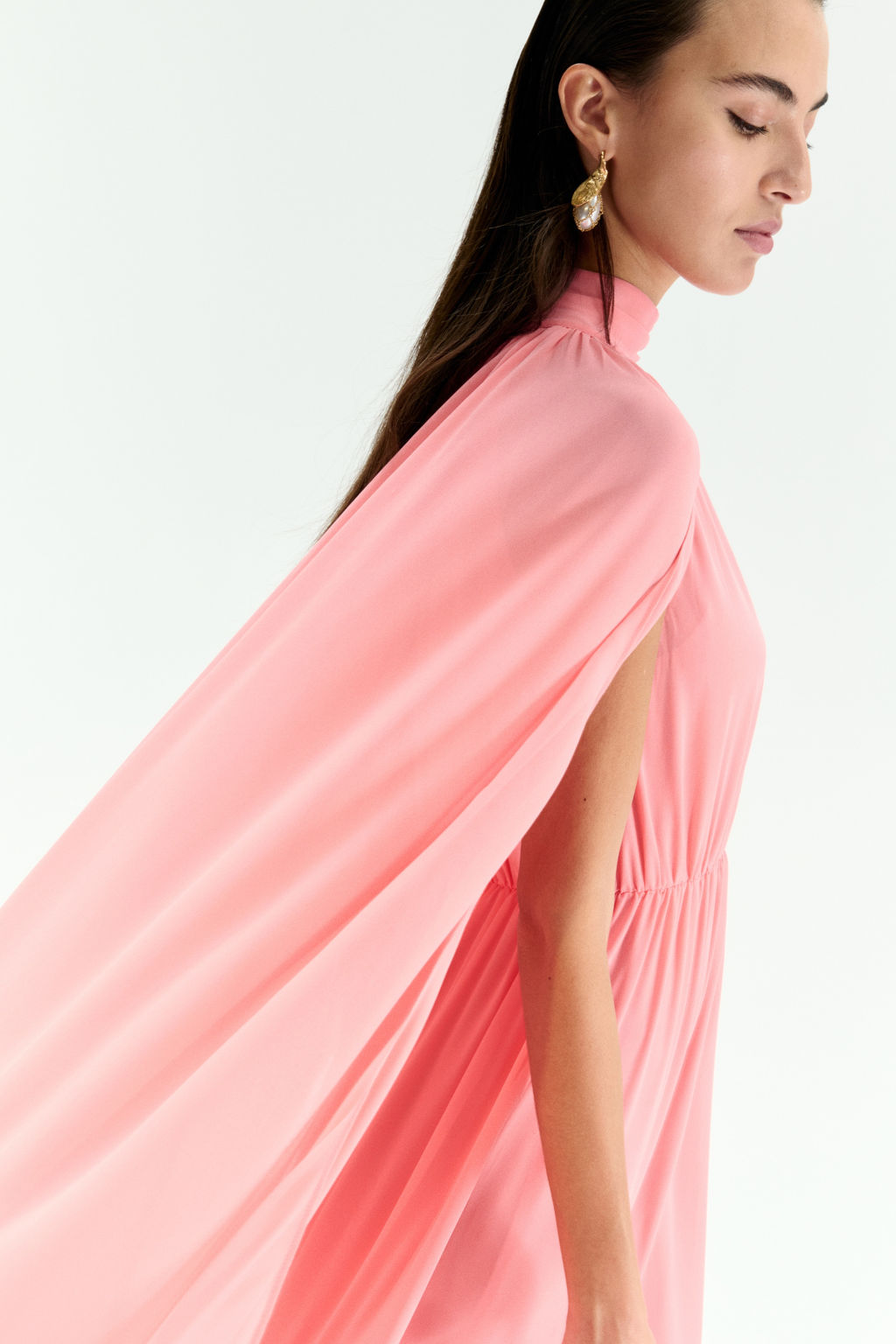 Vestido drapeado con capa decorativa - H&m фото 4