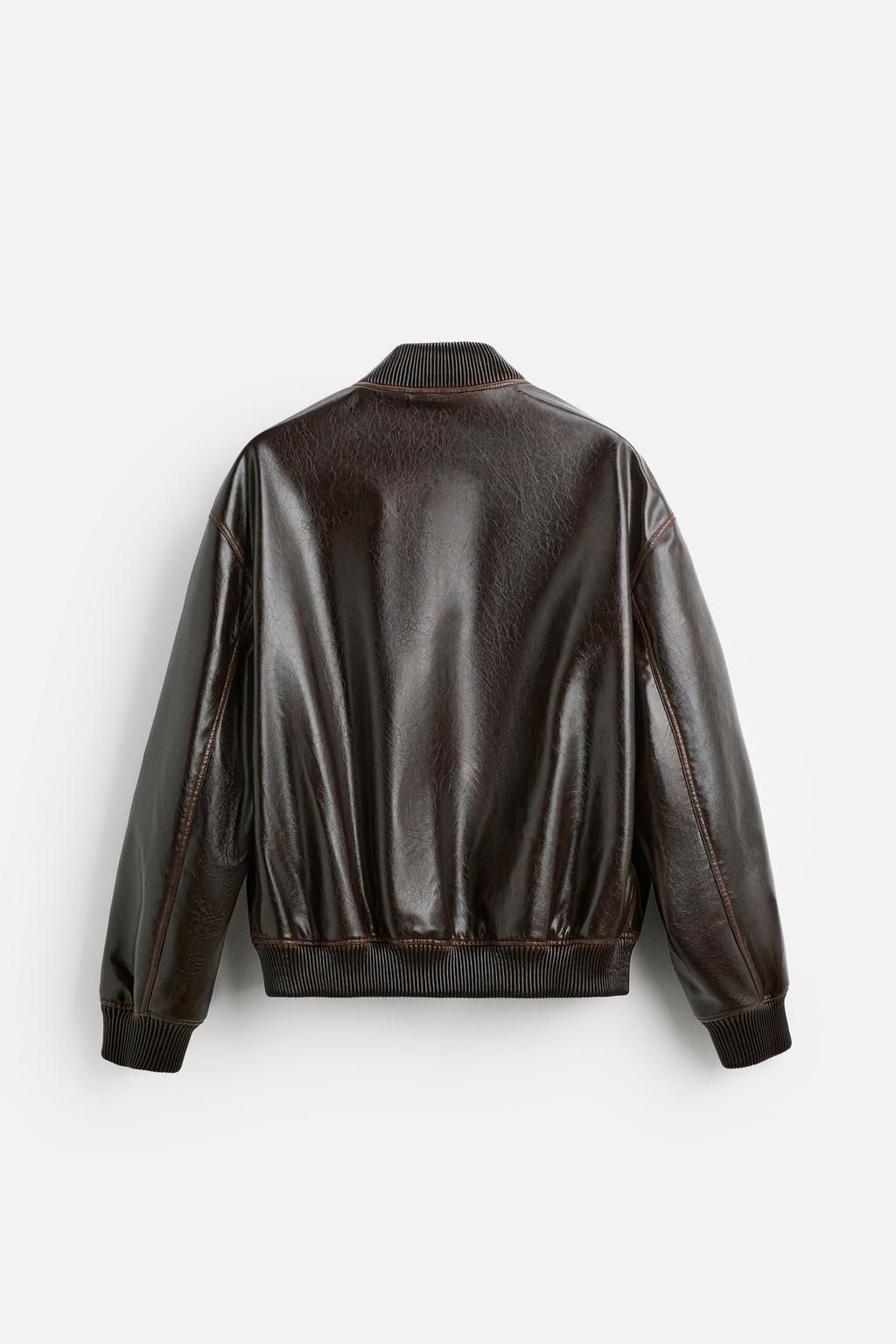 FAUX LEATHER BOMBER JACKET - Zara фото 7