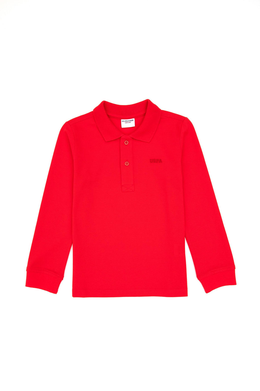 Erkek _ocuk K_rm_z_ Basic Polo Yaka Sweatshirt Sepette S_rpriz _ndirim